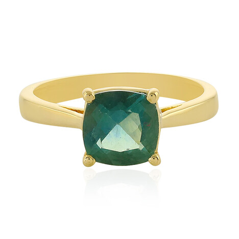 Anillo en plata con Fluorita tono petróleo de Bélgica