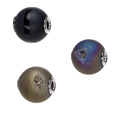 Glitzer-Achat-Silberanhänger (MONOSONO COLLECTION)