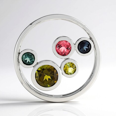 Ciondolo in argento con Tormalina Verde Brasiliana (de Melo)