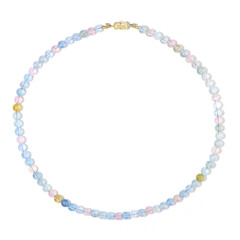 Brasilianischer Aquamarin-Silberhalskette (Adela Silber)