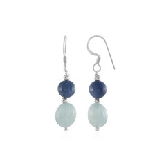 Boucles d'oreilles en argent et Aigue-marine du Brésil