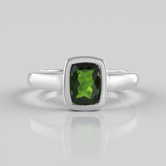 Anello in argento con Diopside Russo