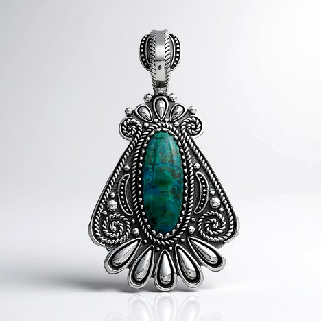 Ciondolo in argento con Crisocolla (Desert Chic)