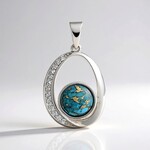 Ciondolo in argento con Mosaico turchese
