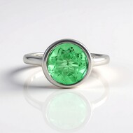 Zilveren ring met een smaragdgroene kwarts