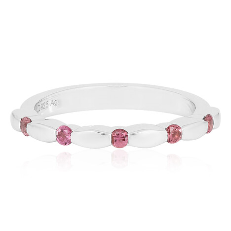 Zilveren ring met roze toermalijnen
