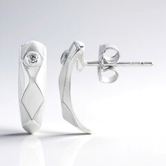Orecchini in argento con Diamante I1 (G)