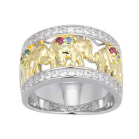 Zilveren ring met Londen-blauwe topaasstenen (Adela Silber)