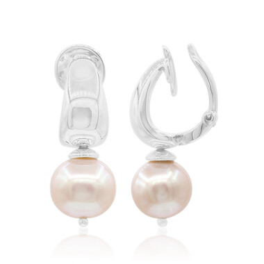 Orecchini con chiusura a clip in argento con Perla di Acqua Dolce (TPC)