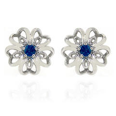 Neon Blue Apatite Silver Earrings