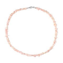 Zilveren halsketting met roze opalen