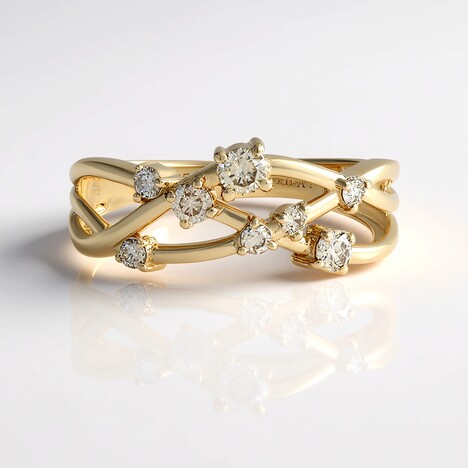 Anello in oro con Diamante Cioccolato I2 (SUHANA)