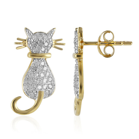 I3 (I) Diamond Silver Earrings