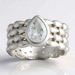 Anello in argento con Topazio Bianco