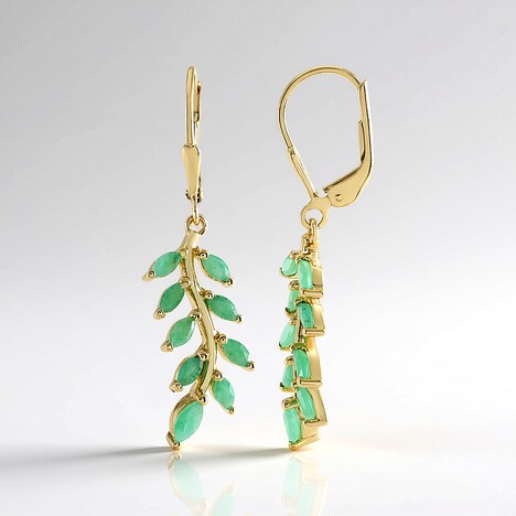 Boucles d'oreilles en argent et Emeraude de Socoto