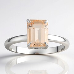 Bague en argent et Morganite du Brésil
