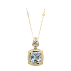 Collana in oro con Acquamarina Brasiliana AAA