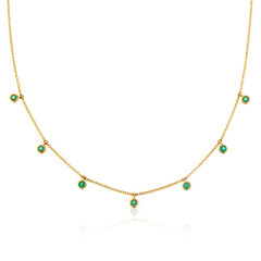 9K AAA Zambian Emerald Gold Necklace (de Melo)