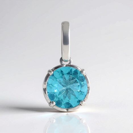 Ciondolo in platino con Apatite Paraiba