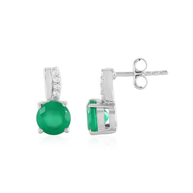 Boucles d'oreilles en argent et Onyx vert