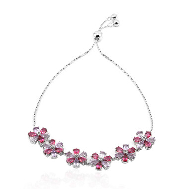 Brazalete en plata con Topacio rosa