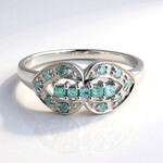 Anello placcato in platino con Diamante Fancy