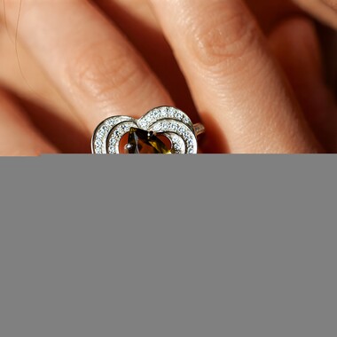 Zilveren ring met een rookkwarts