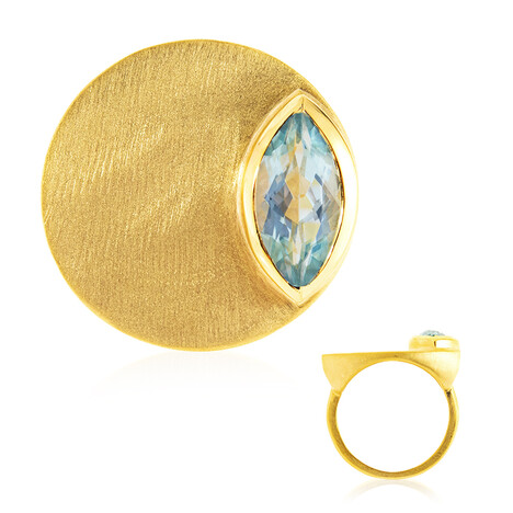 Himmelblauer Topas-Silberring (MONOSONO COLLECTION)