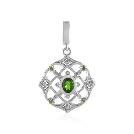 Ciondolo in argento con Diopside Russo