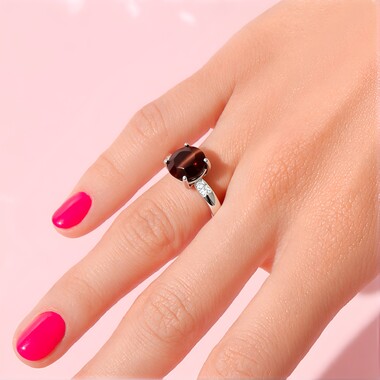 Anello in argento con Scapolite Occhio di Gatto