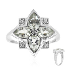 Zilveren ring met groene amethisten (Remy Rotenier)