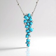 Collar en plata con Turquesa bella durmiente (Dallas Prince Designs)