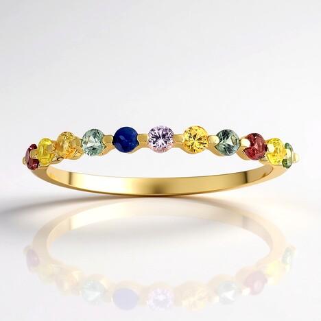 Anello in oro con Zaffiro Fancy