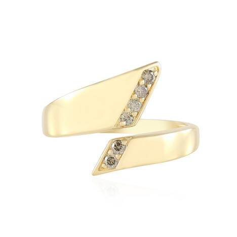 I2 Schokoladen-Brillant-Silberring