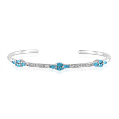 Bracciale in argento con Apatite Blu Neon