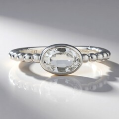 Anello in argento con Topazio Bianco