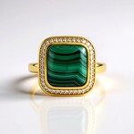 Anello in argento con Malachite (Adela Silber)