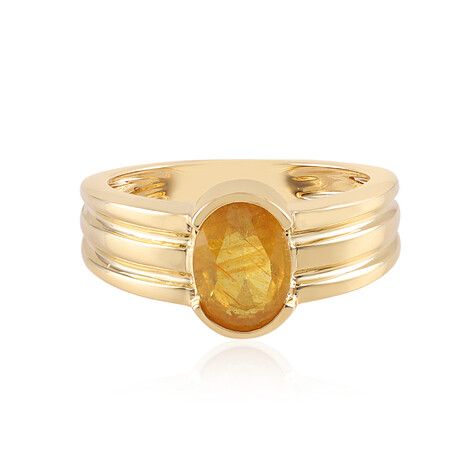 Bague en argent et Saphir jaune de Madagascar