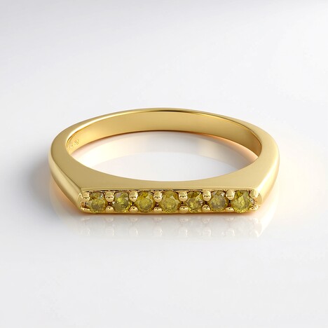 Anello in argento con Diamante Giallo I3