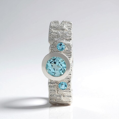 Ciondolo in argento con Topazio Blu Cielo (MONOSONO COLLECTION)