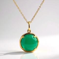 Collana in argento con Onice Verde