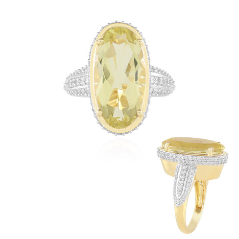 Anello in argento con Quarzo Limone (Adela Silber)