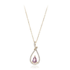 Collier en or et Saphir parme