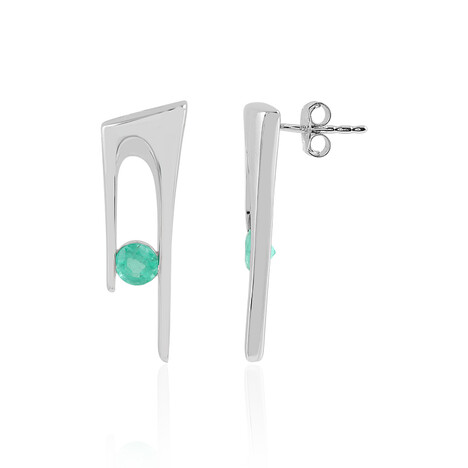 Pendientes en plata con Esmeralda de Rusia (de Melo)