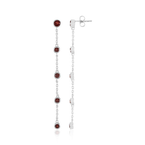 Mosambik-Granat-Silberohrringe