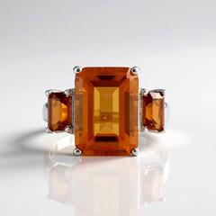 Anello in argento con Quarzo Arancione