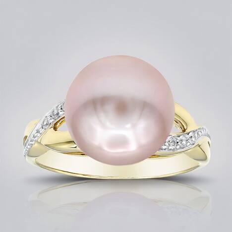 Anello in argento con Perla Ming Porpora (TPC)