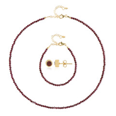 Set en plata con Granate de Mozambique