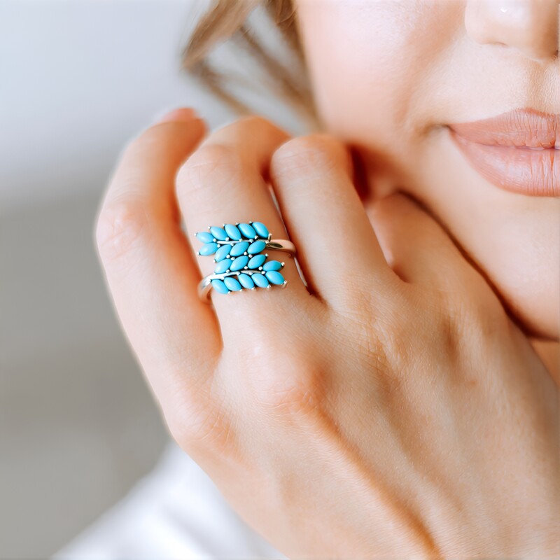 Anillo en plata con Turquesa bella durmiente (Faszination Türkis)