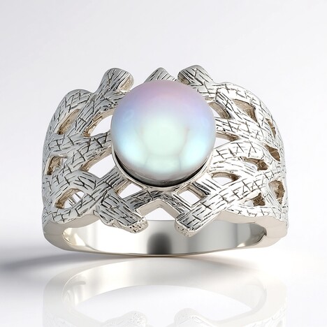Anello in argento con Perla d'Acqua Dolce Argentata (MONOSONO COLLECTION)